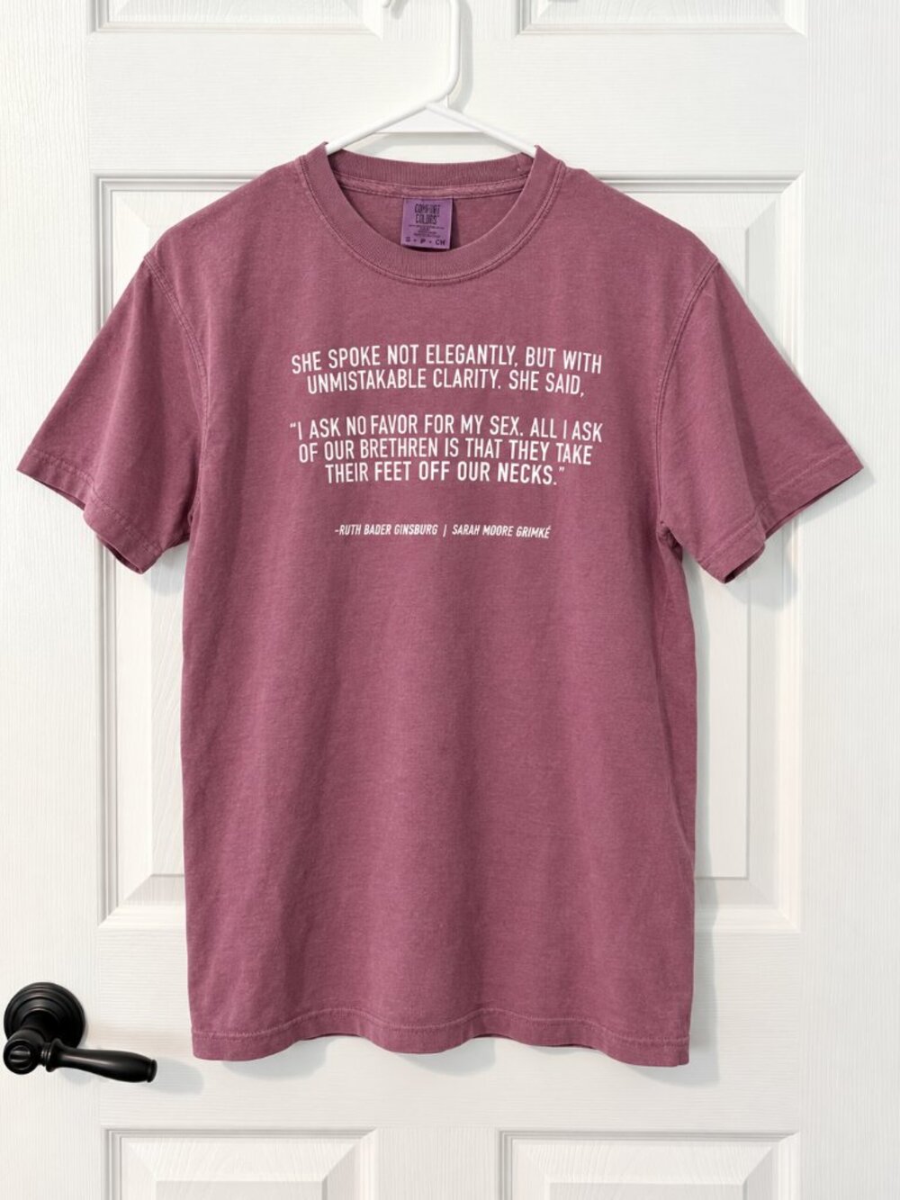 Comfort Colors RBG Feminist Quote Tee Berry Purple Unisex Size S